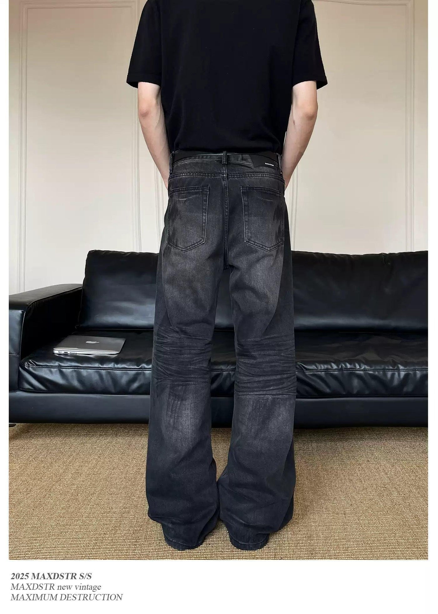 Water Ripple Straight Jeans