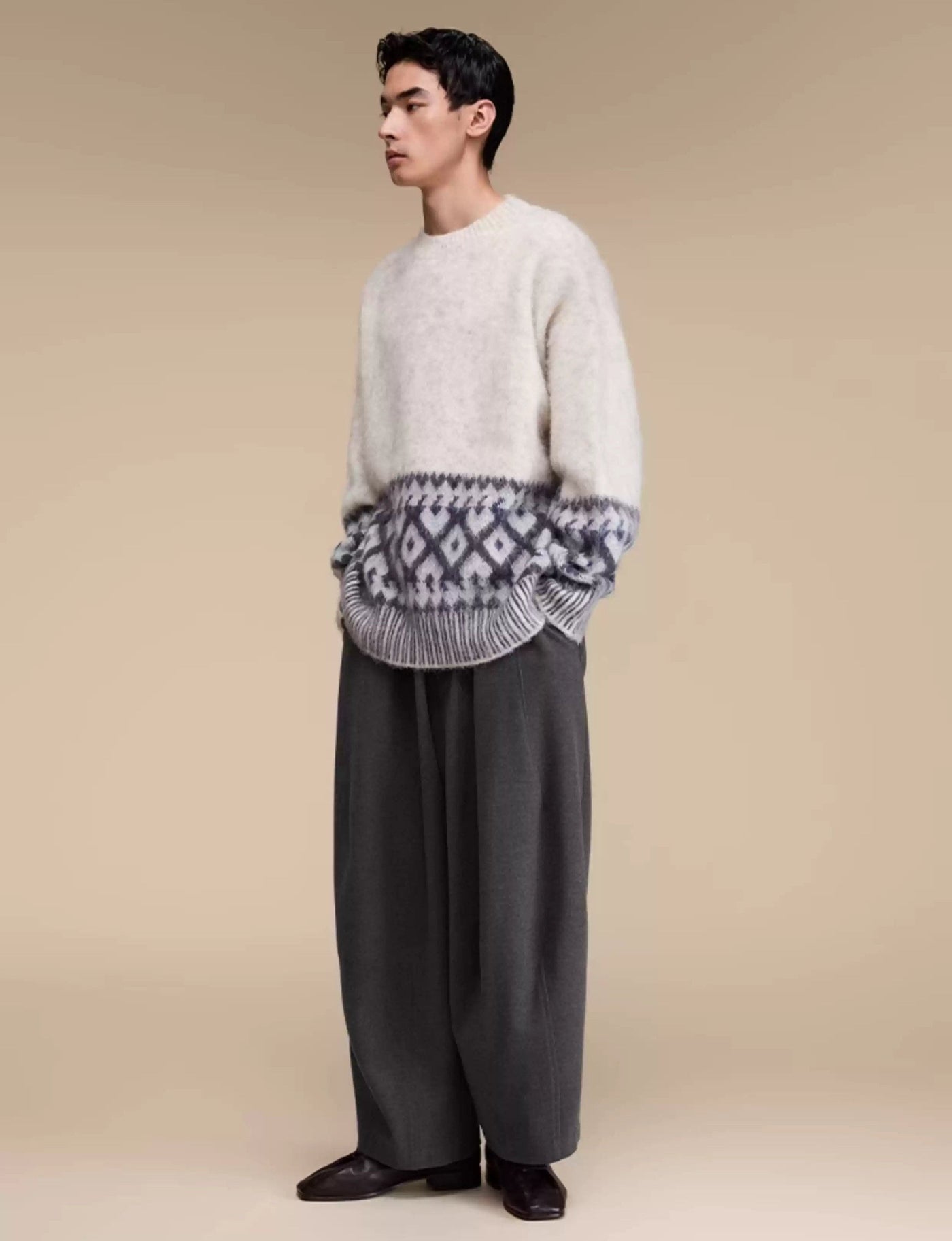 Tribal Pattern Mohair Sweater