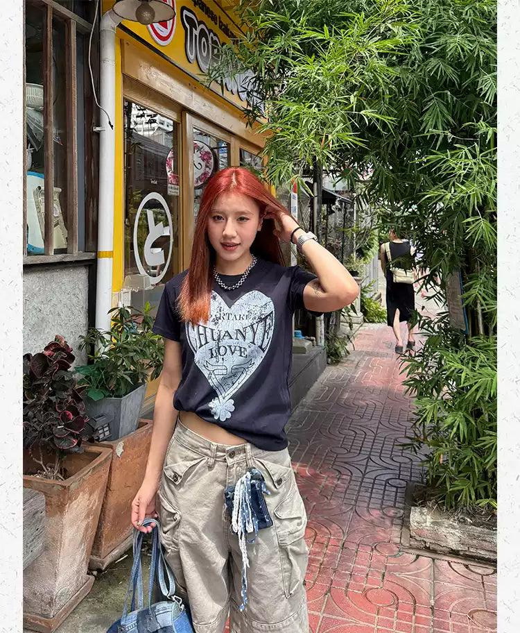 Graphic Print Cropped T-Shirt