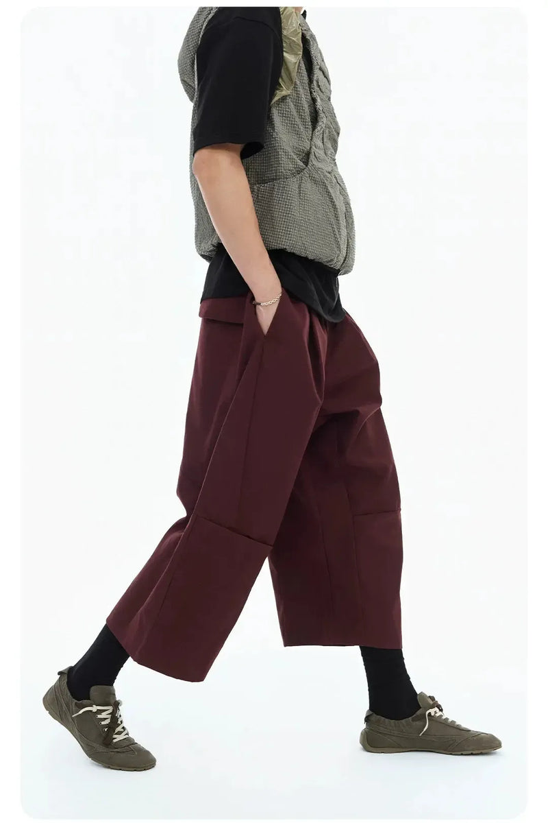 Spliced Detail Wide Leg Shorts