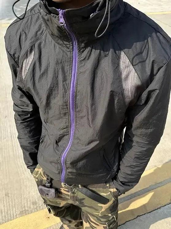 Lightweight Mesh Paneled Windbreaker Jacket