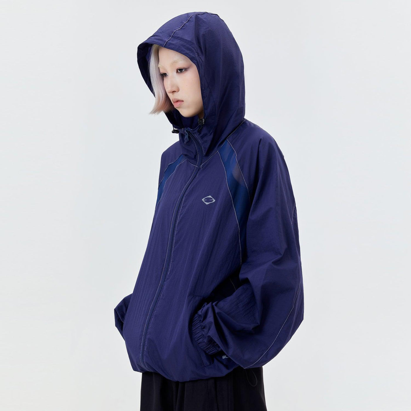 Logo Stitched Detail Hoodie Jacket