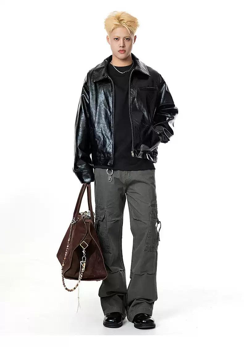 Painted Japanese PU Leather Jacket