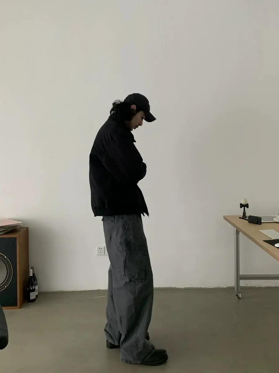 Distressed Wide Leg Cargo Pants