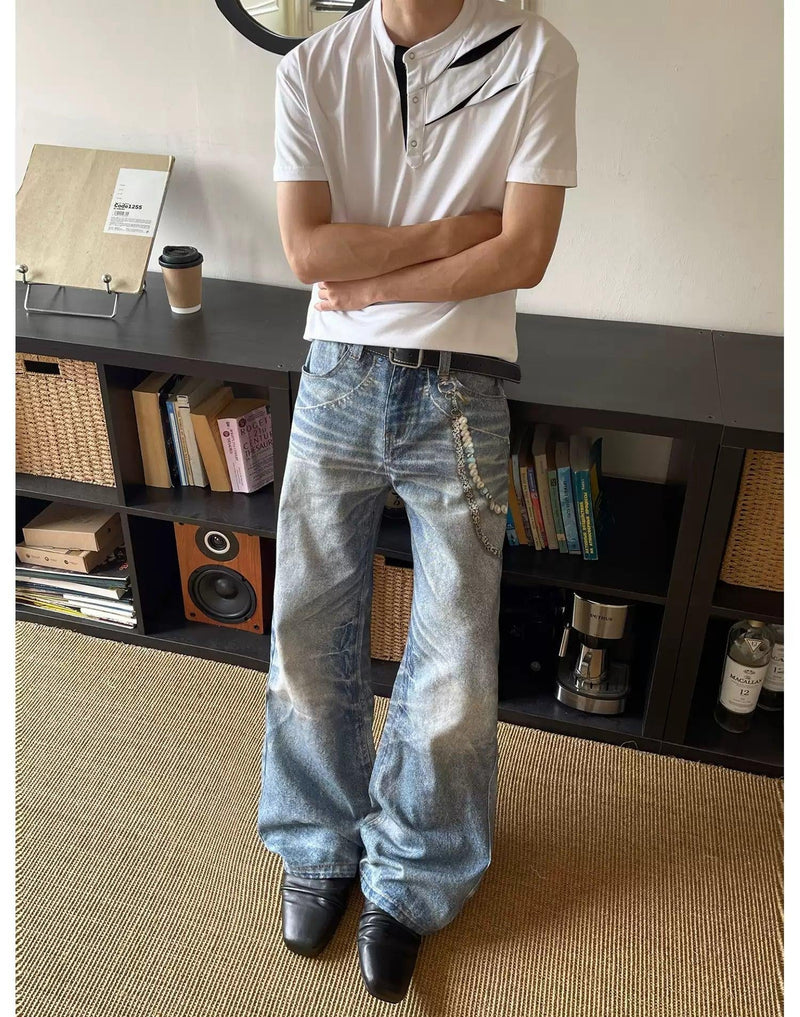 Faded Whiskers Grunge Jeans
