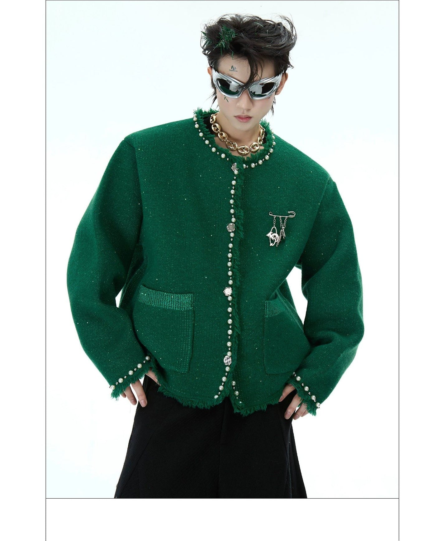 Pearled Parisian Style Knit Blazer