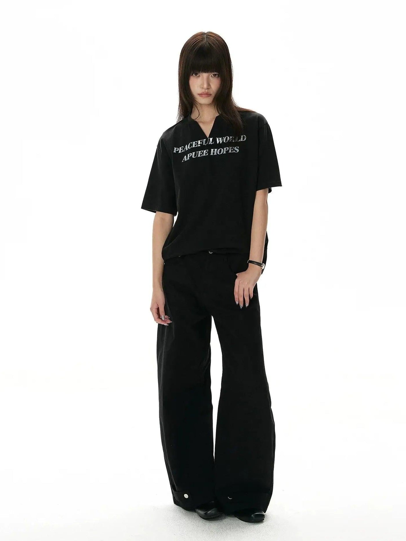 Riveted Belted Wide Leg Cargo Pants