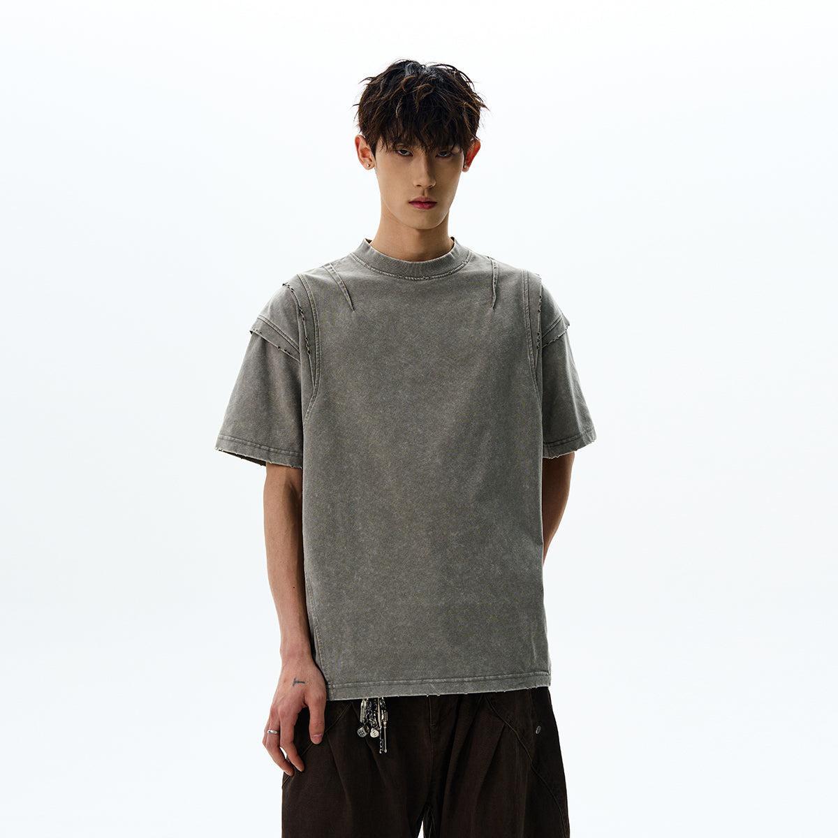 Washed Distressed Cut T-Shirt