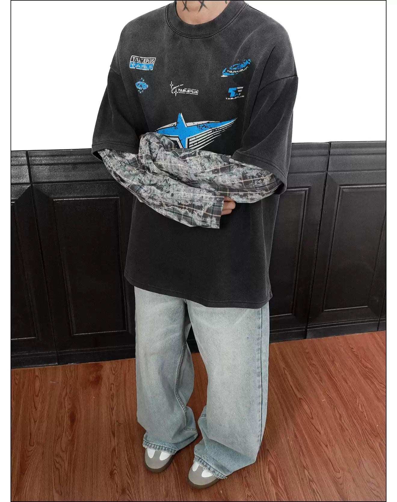 Layered Print Long Sleeve T-Shirt