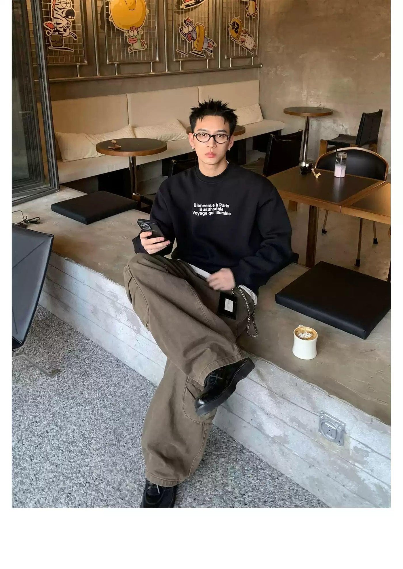 Washed Wide Cut Cargo Pants