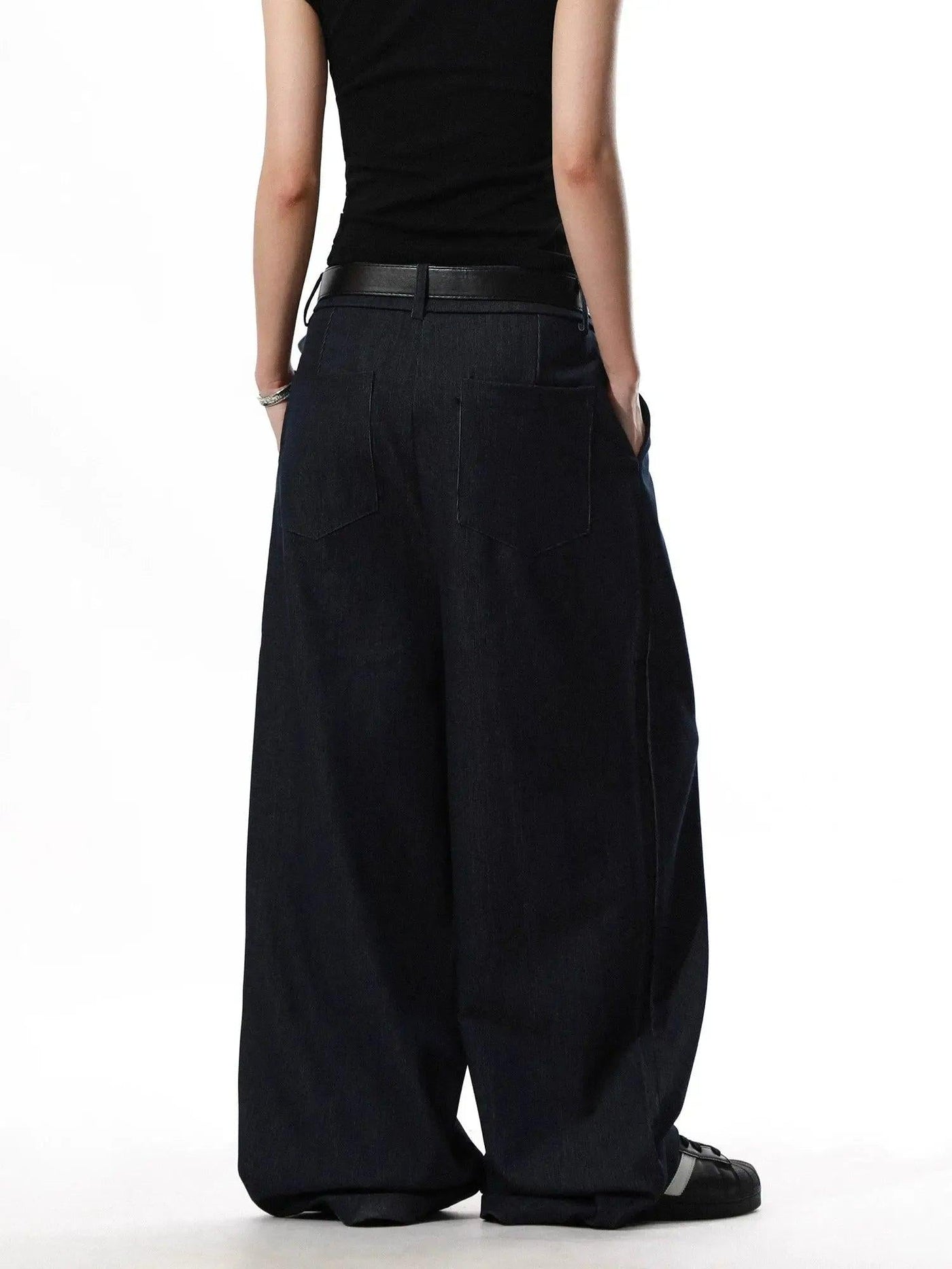 Drapey Pleated Wide Leg Trousers