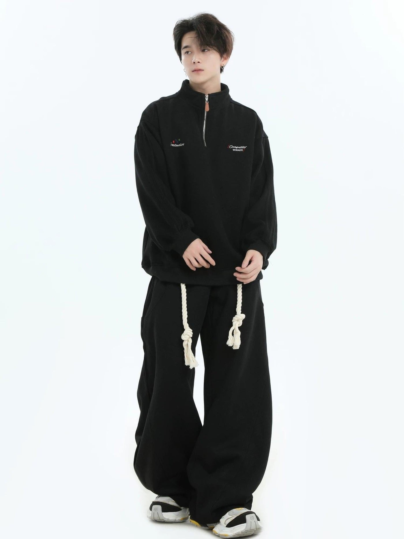 Chunky Rope Structured Barrel Sweatpants