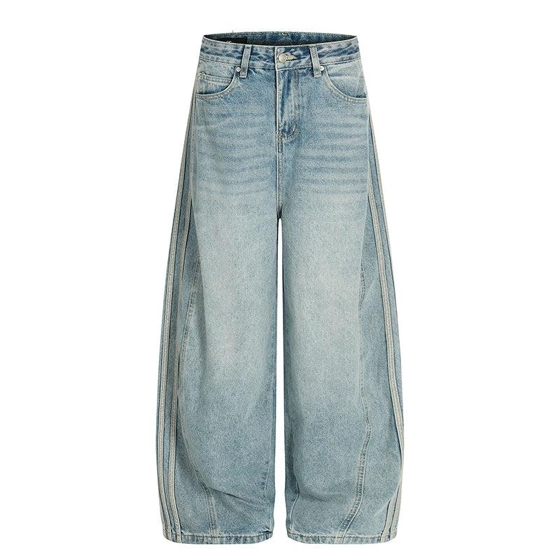 Washed Bar Stripes Jeans