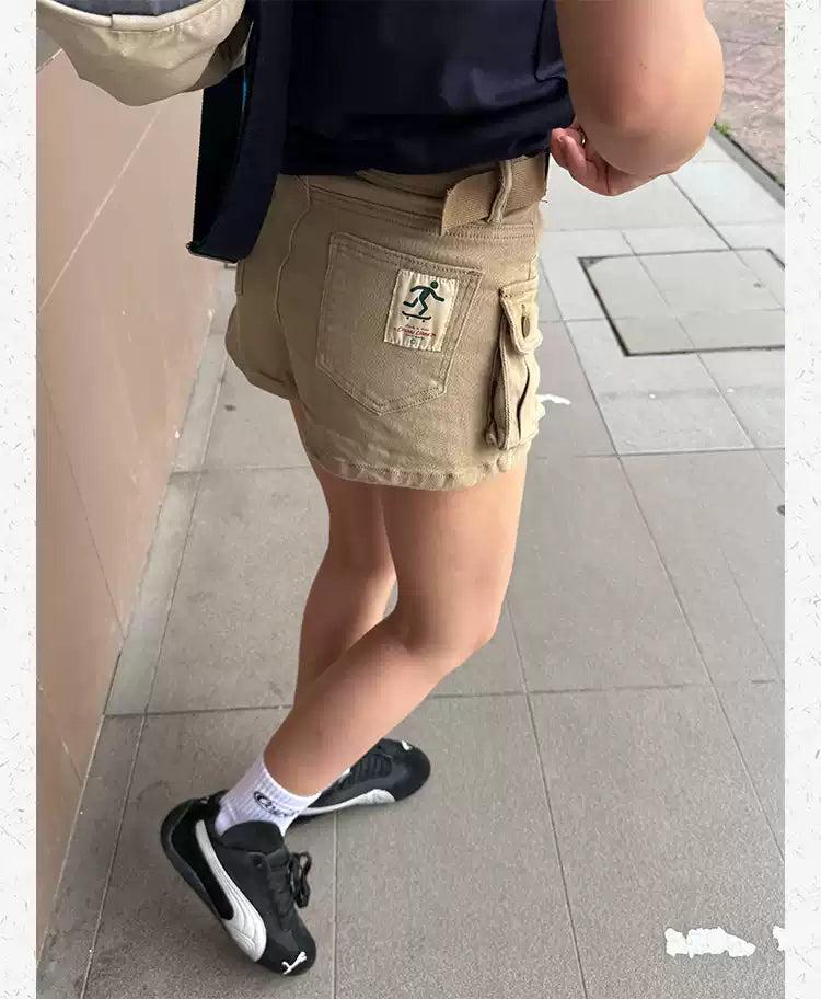 Cargo Style Denim Shorts