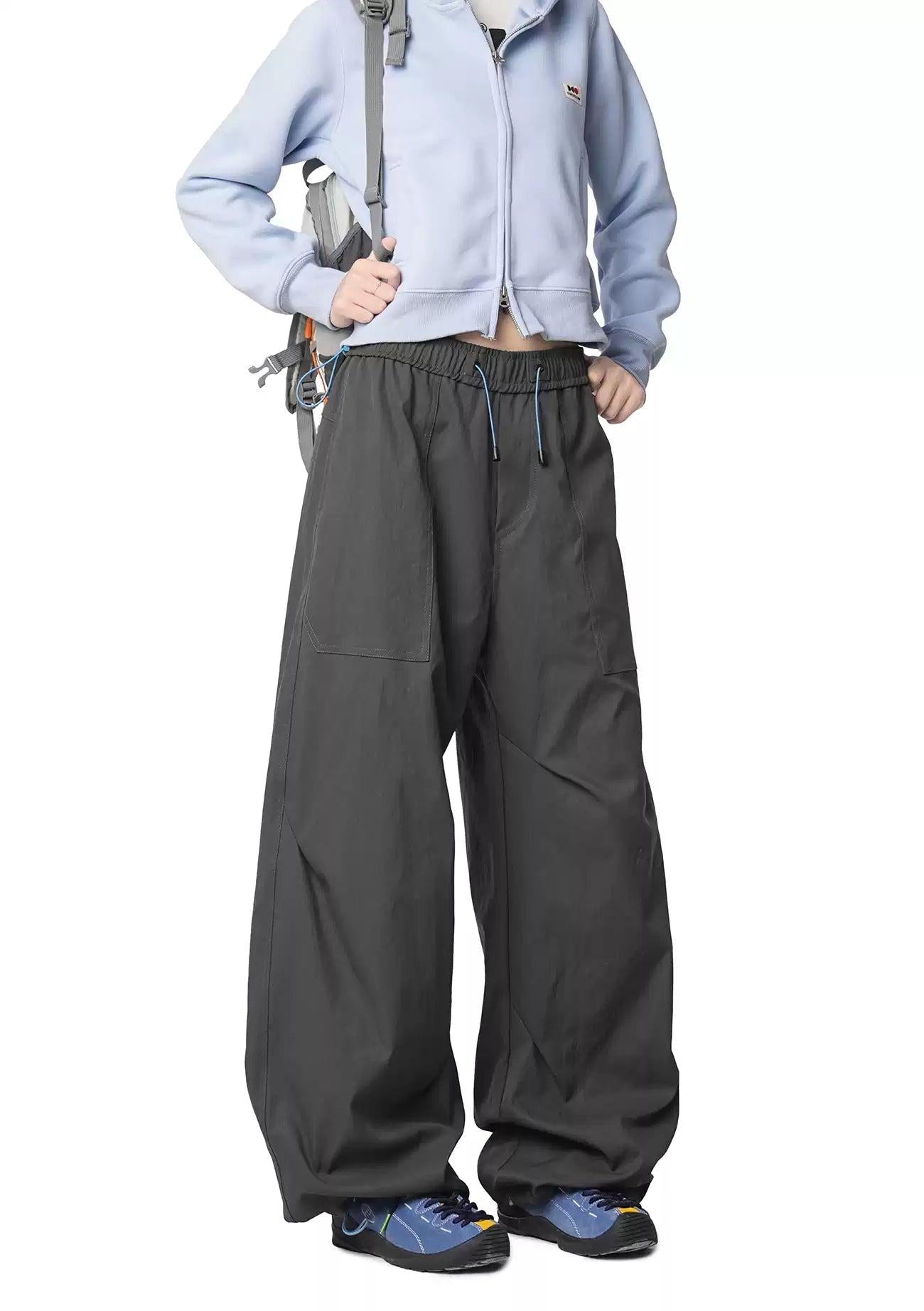 Contrast Adjustable String Track Pants