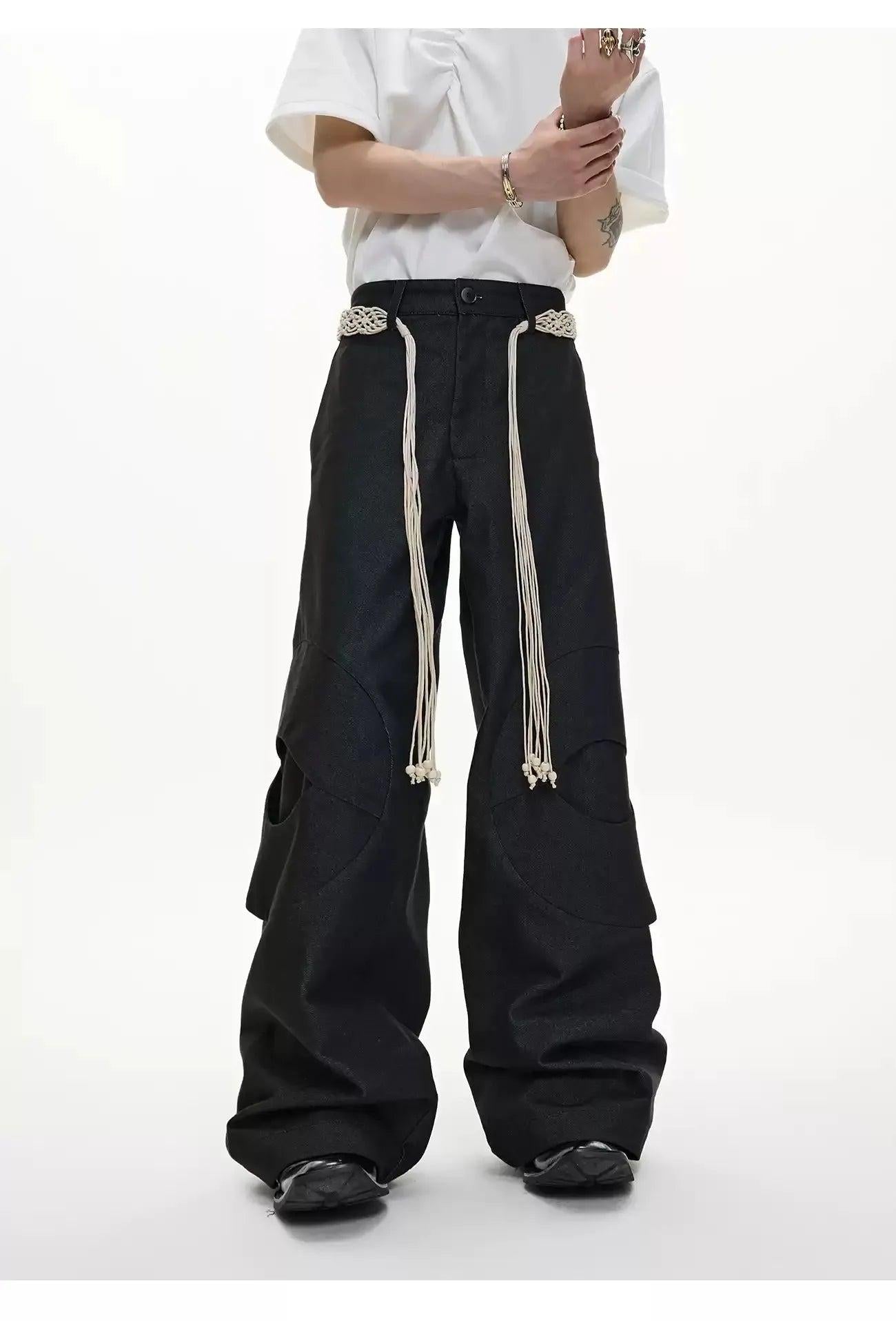 Belted Strap Structured Jeans