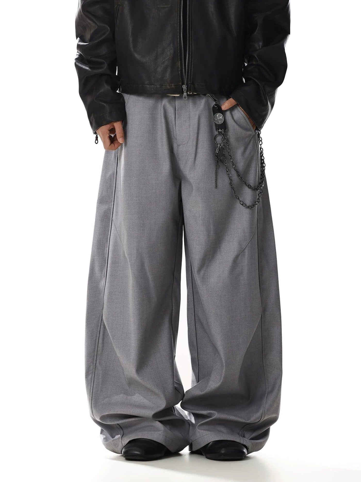 Structured Loose Fit Trousers