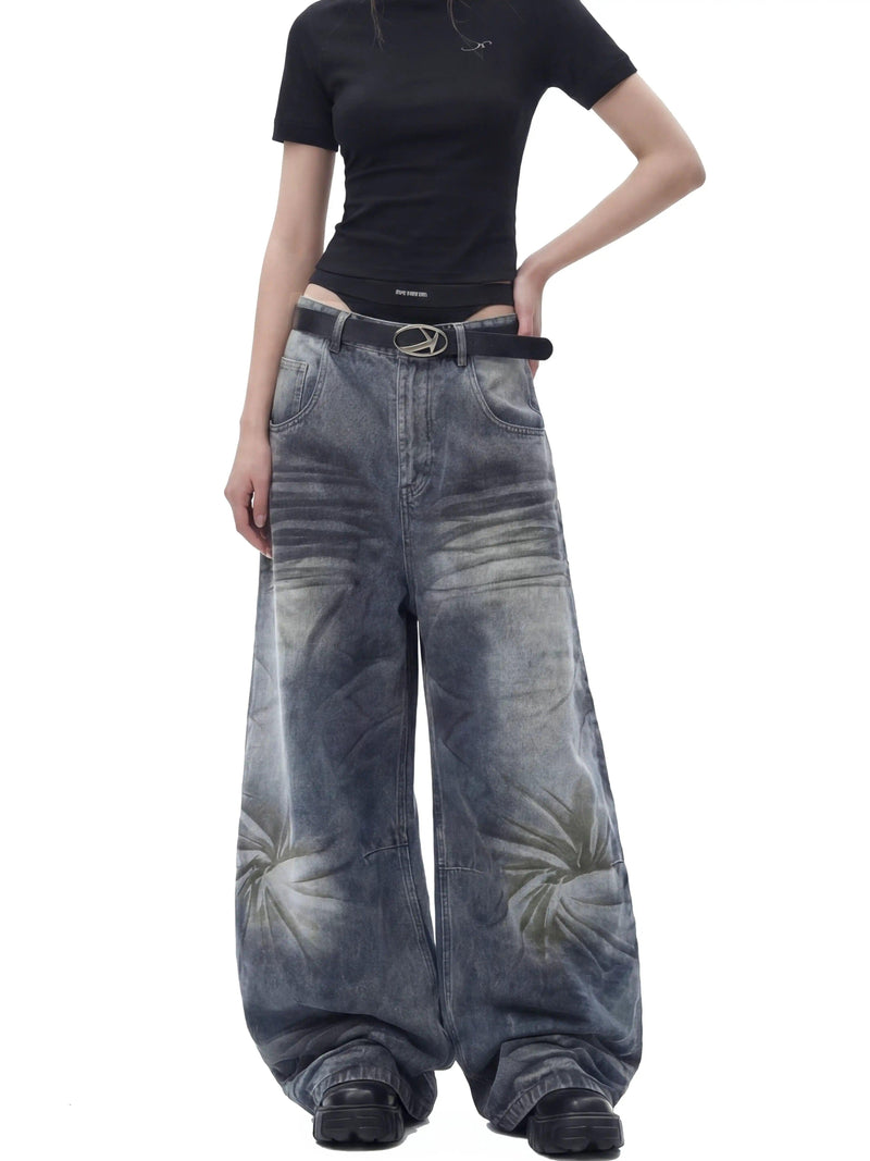 Fade Spots Grunge Whiskers Jeans