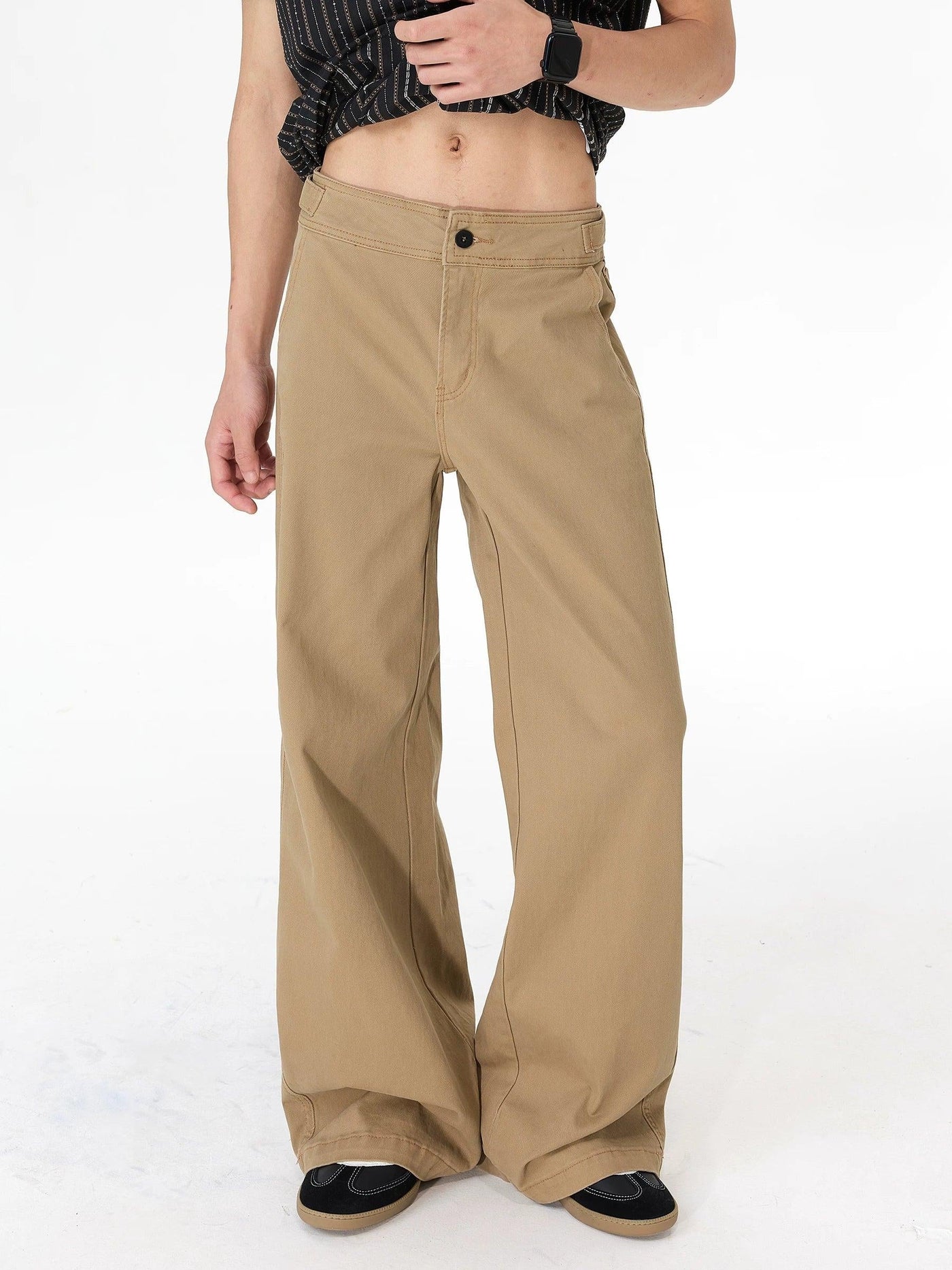 Solid Wide Leg Utility Pants