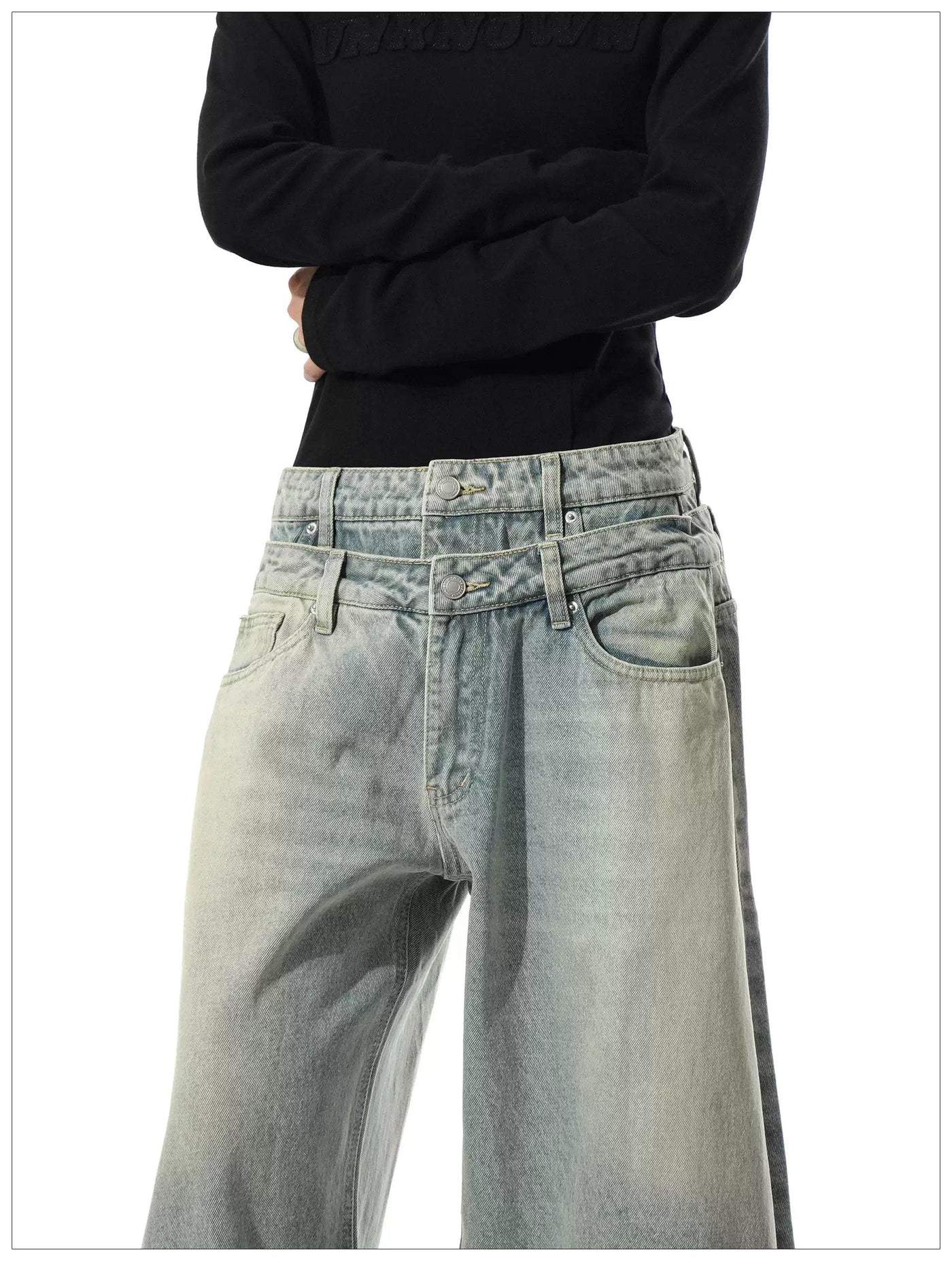 Double Waist Oversized Jeans