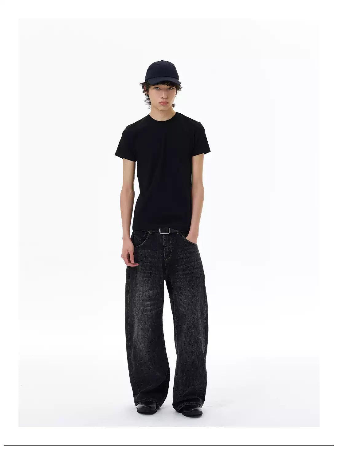Back Strapped Embroidered Pockets Jeans
