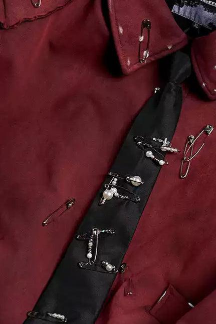 Scattered Safety Pins Tie