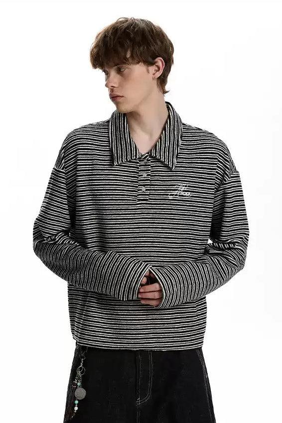 Striped Boxy L/S Polo
