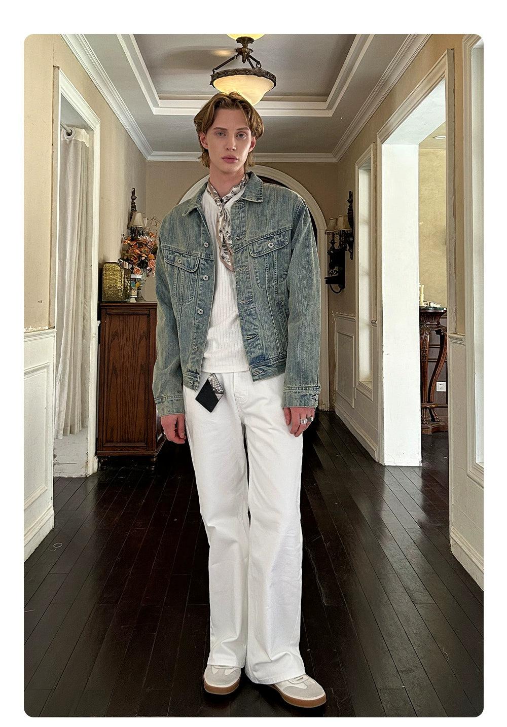 Washed Tilt Pockets Denim Jacket