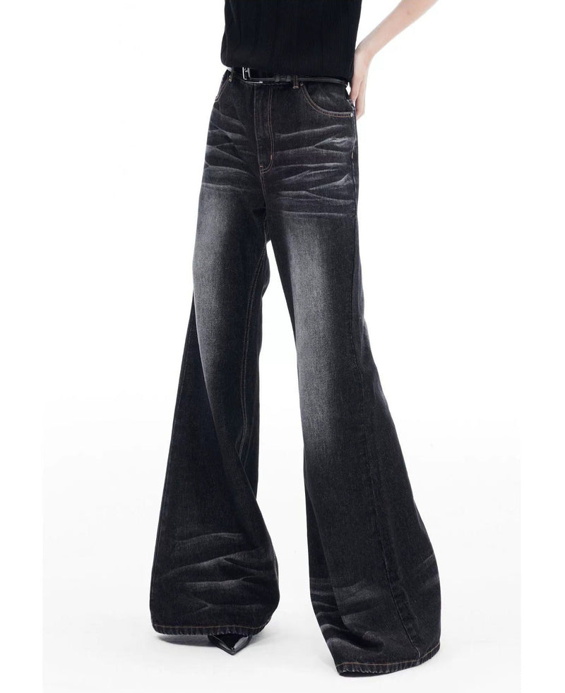 Whiskered Ends Flare Jeans
