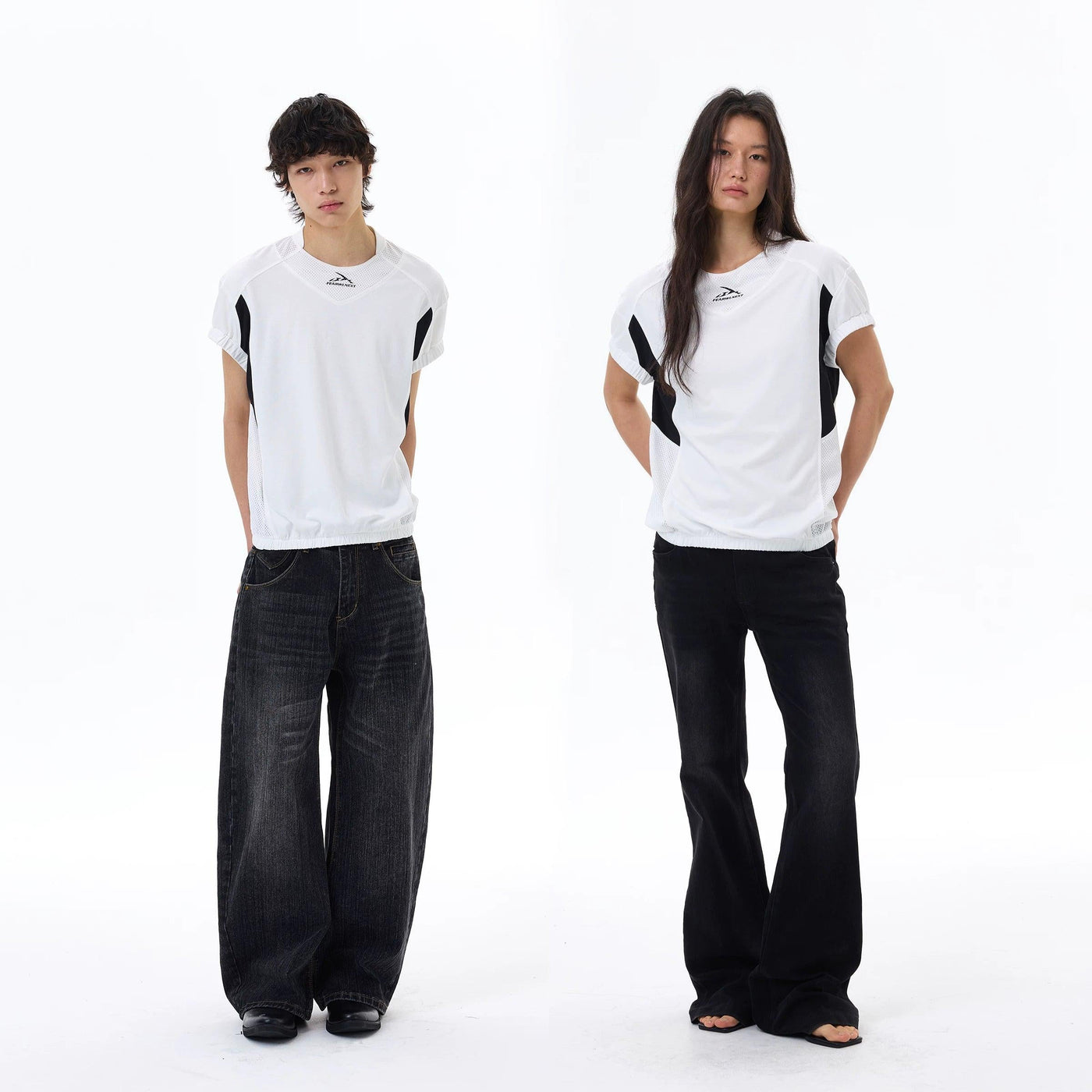Ruched Hem Spliced Panel T-Shirt