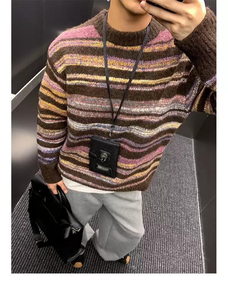 Comfy Striped Contrast Sweater