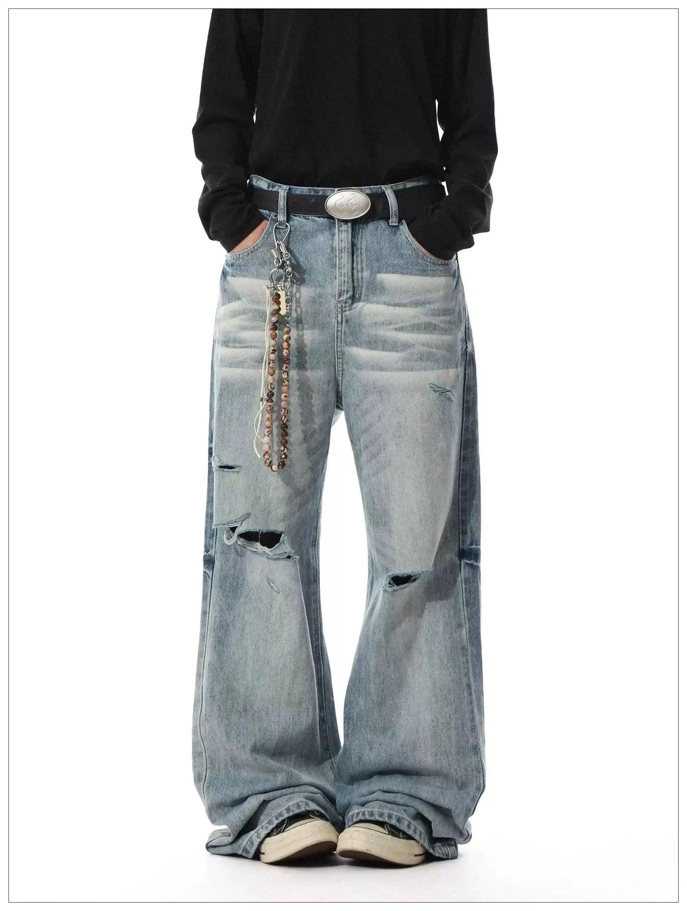 Whisker Faded Ripped Jeans