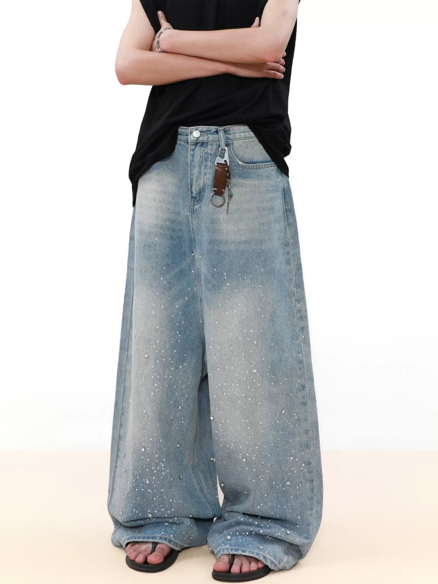 Scattered Stones Faded Jeans