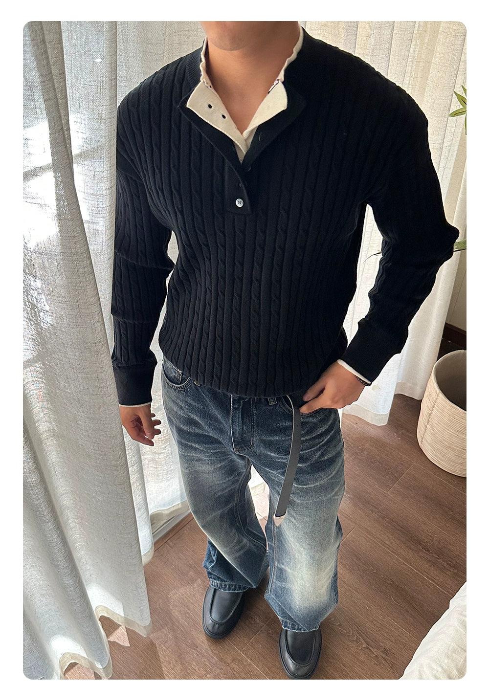 Layered Cable Knit Sweater