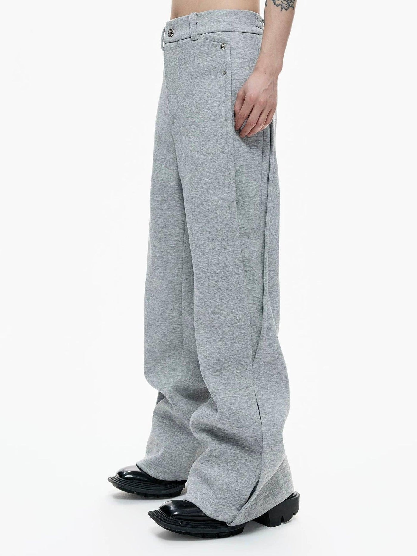 Shirt Layered Cardigan & Structured Sweatpants Set