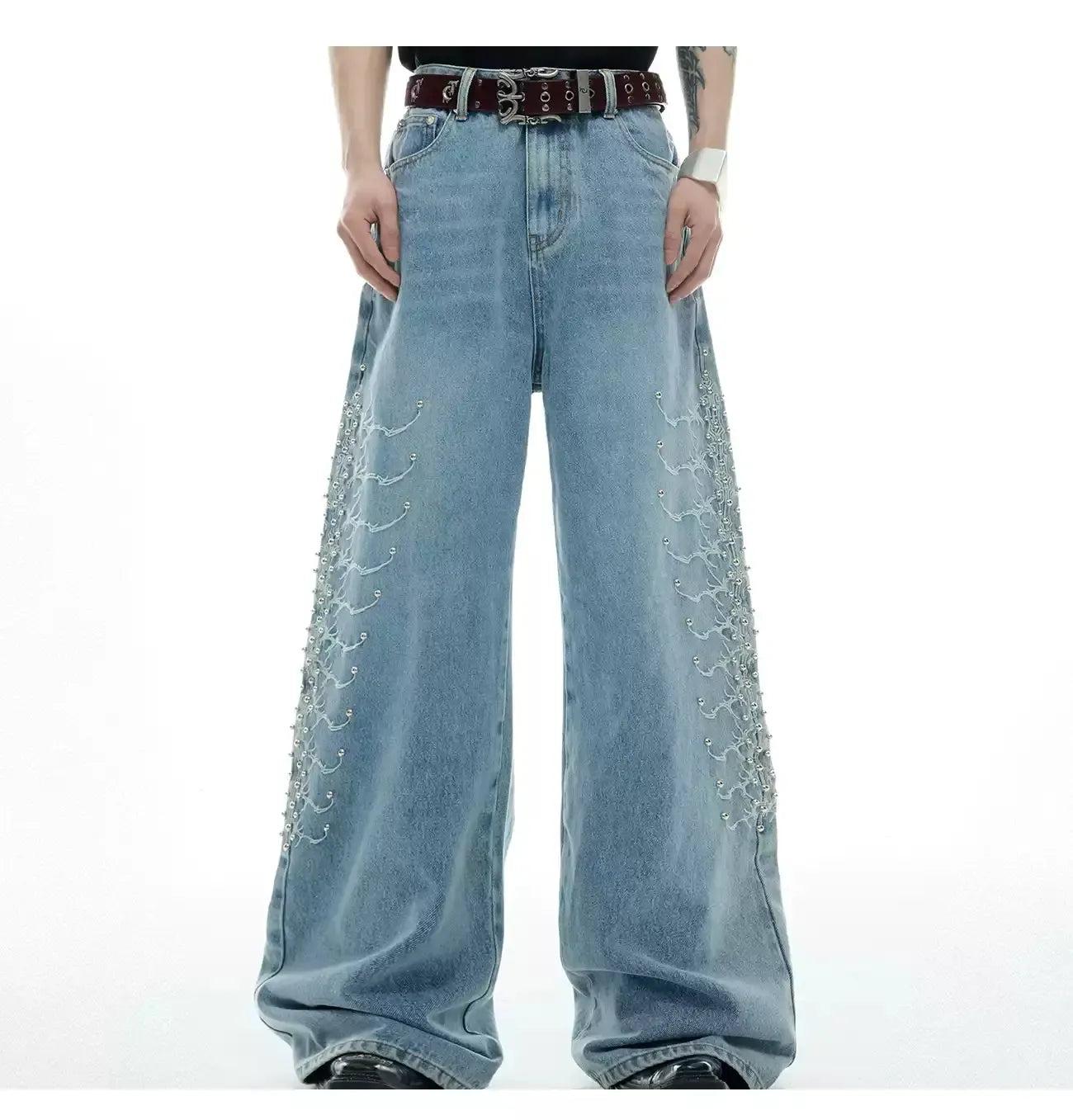 Washed Spine Metal Jeans