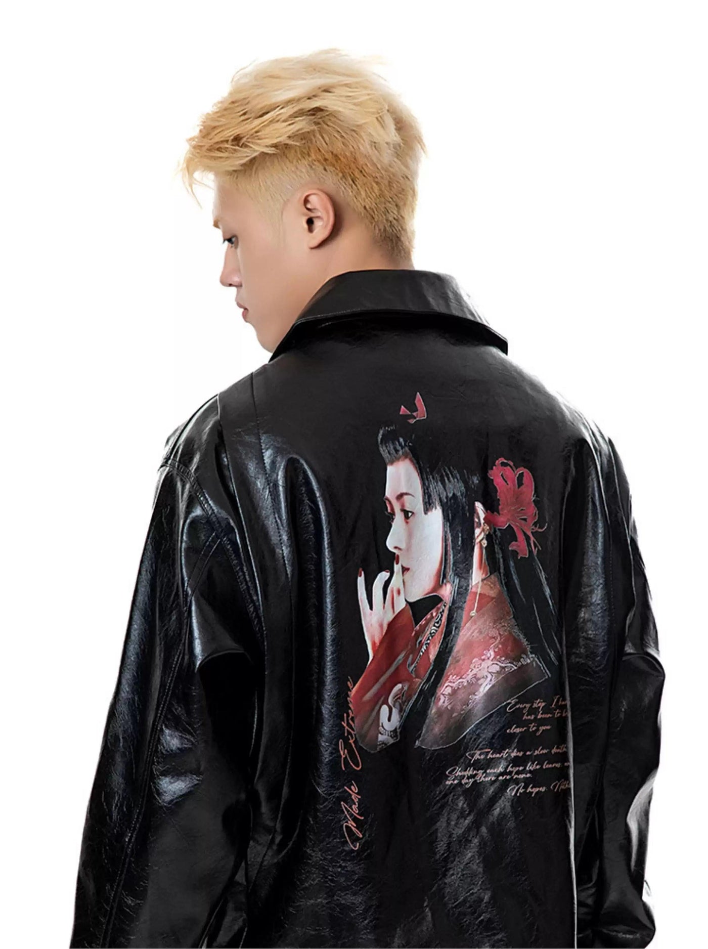 Painted Japanese PU Leather Jacket