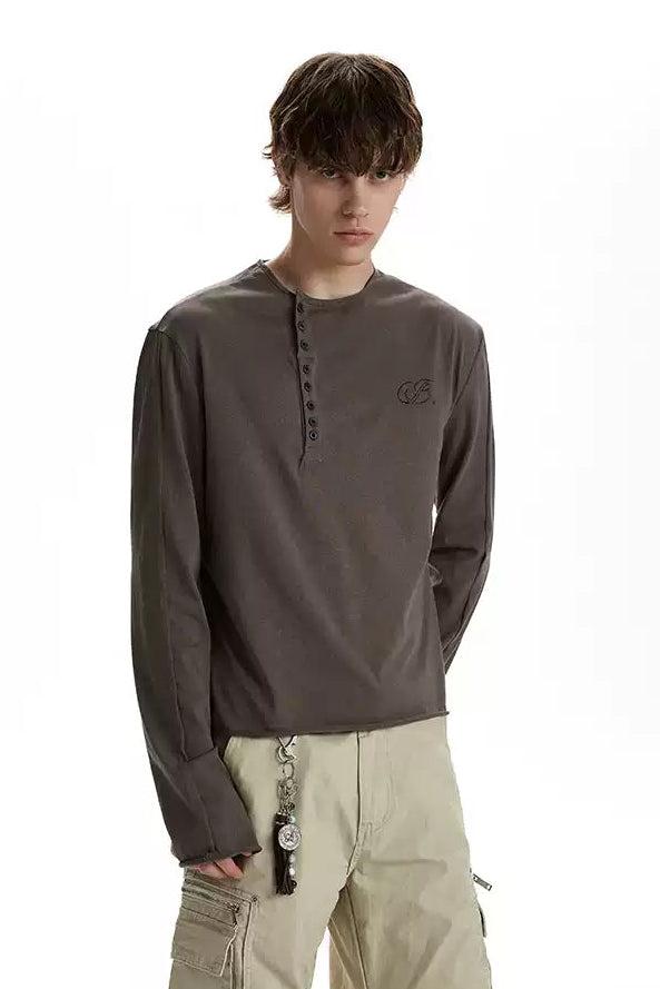 Side Line Buttoned L/S T-Shirt