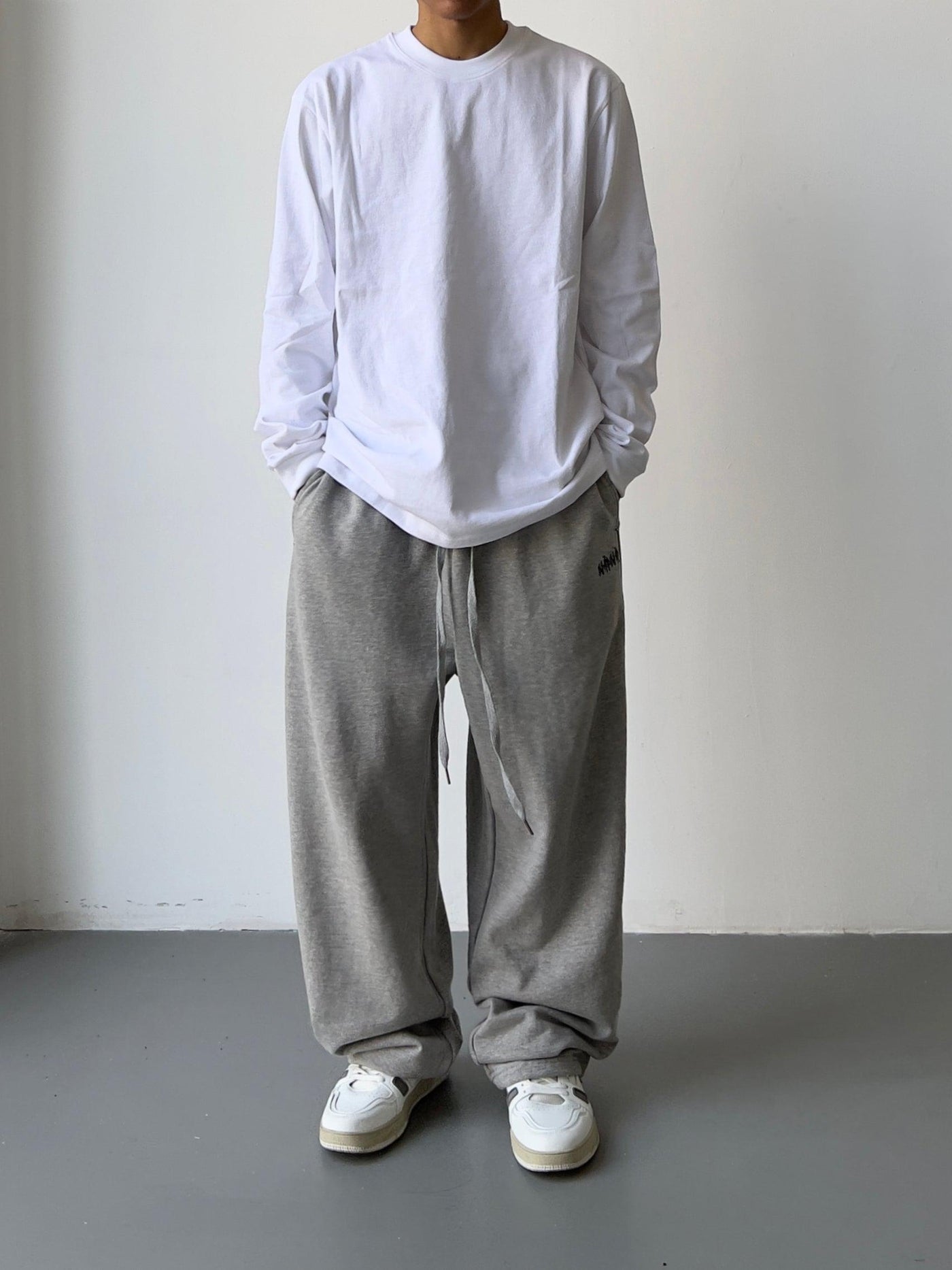 Drawstring Denim Flange Sweatpants