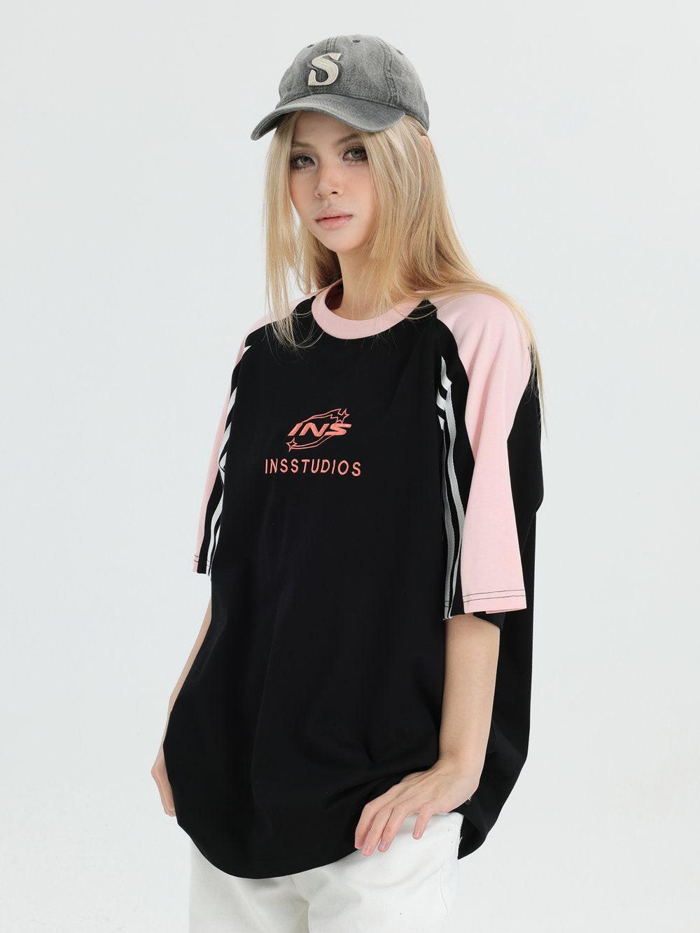 Three-Bar Logo Embroidery T-Shirt