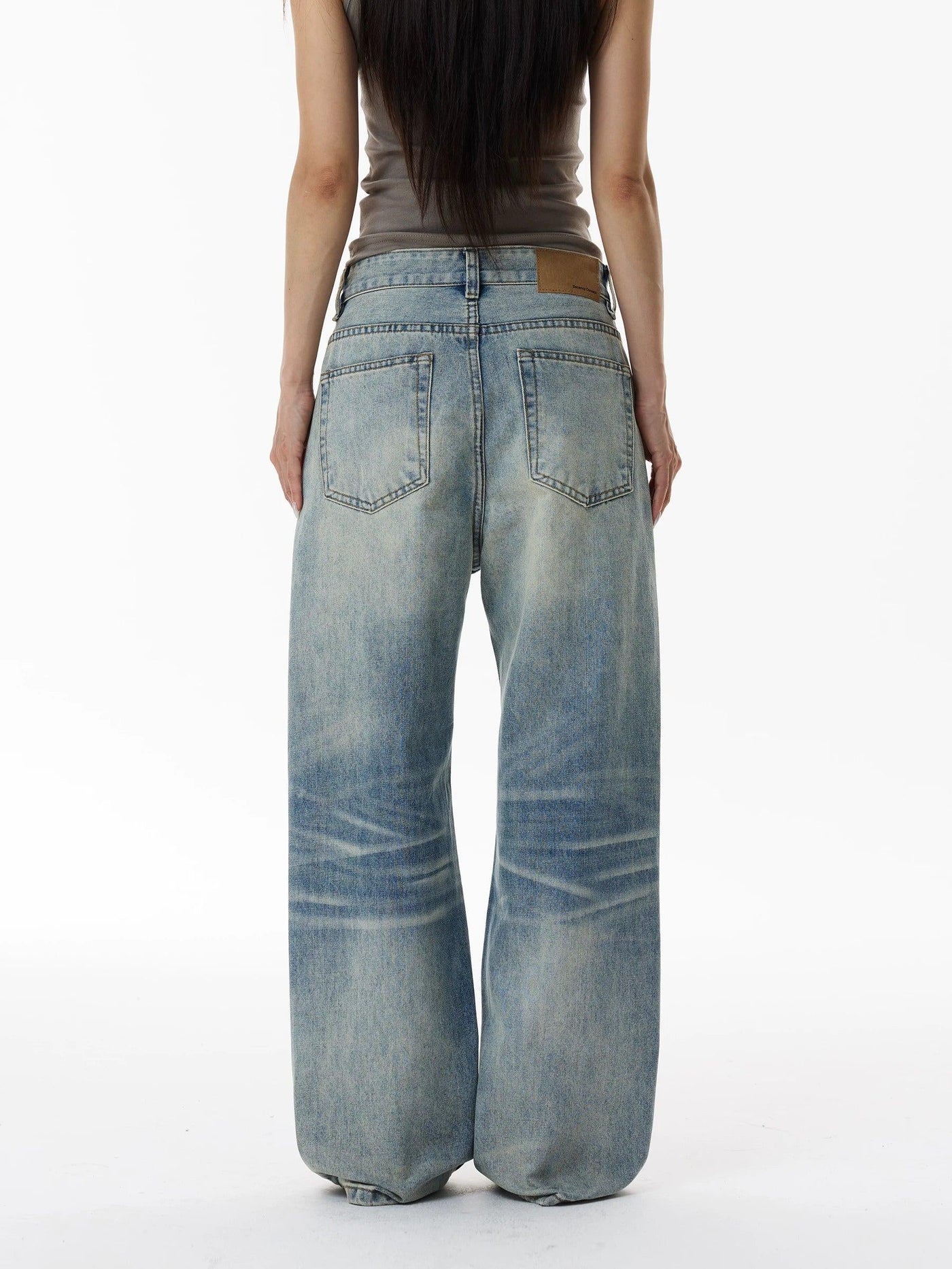 Washed Distressed Denim Jeans