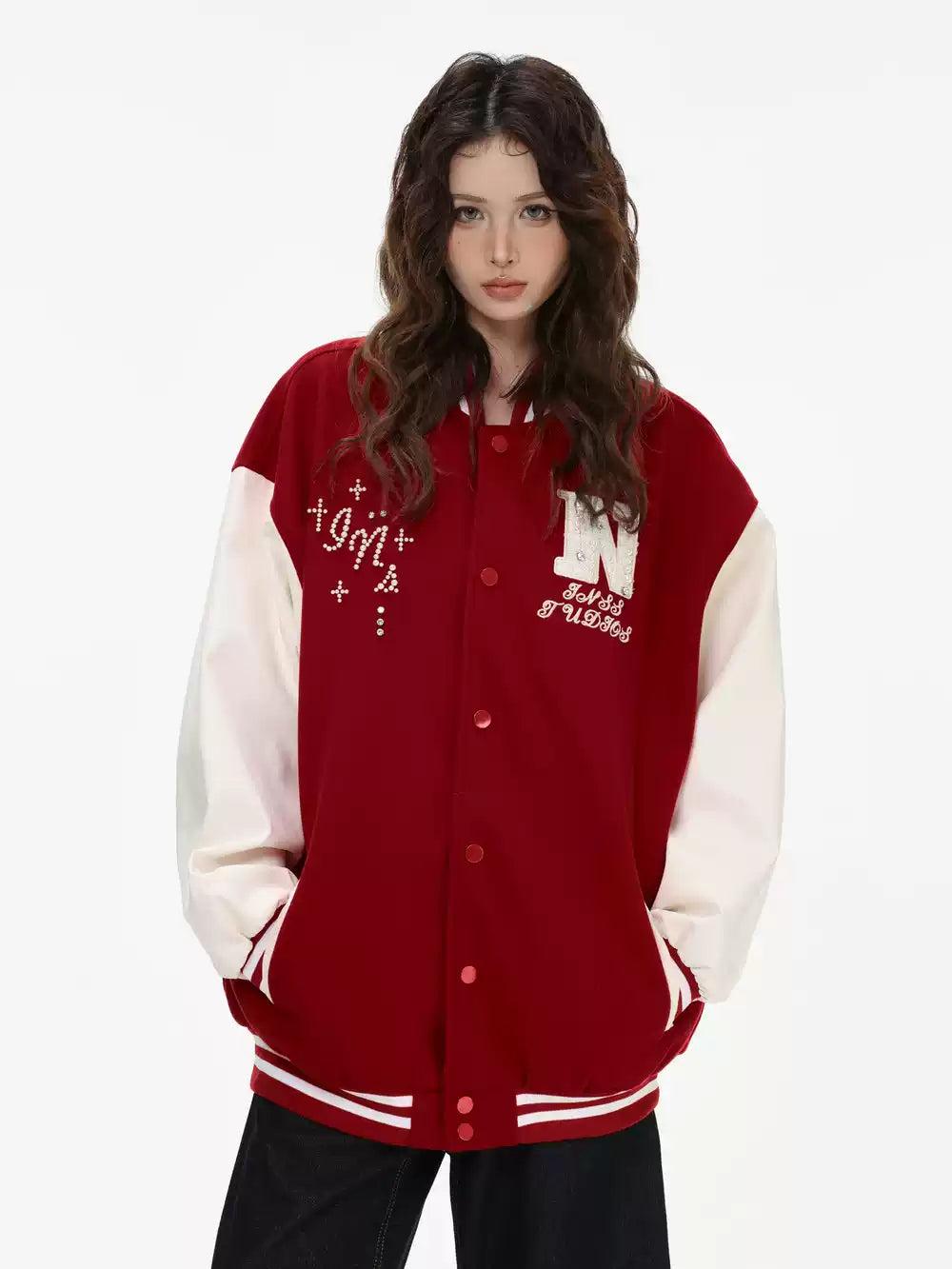 Snap Buttons Varsity Jacket