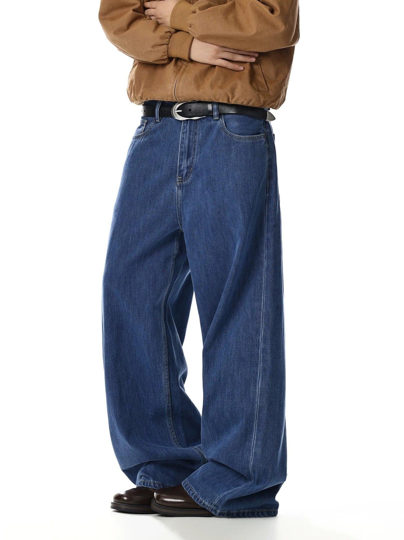 Retro Washed Loose Straight Jeans