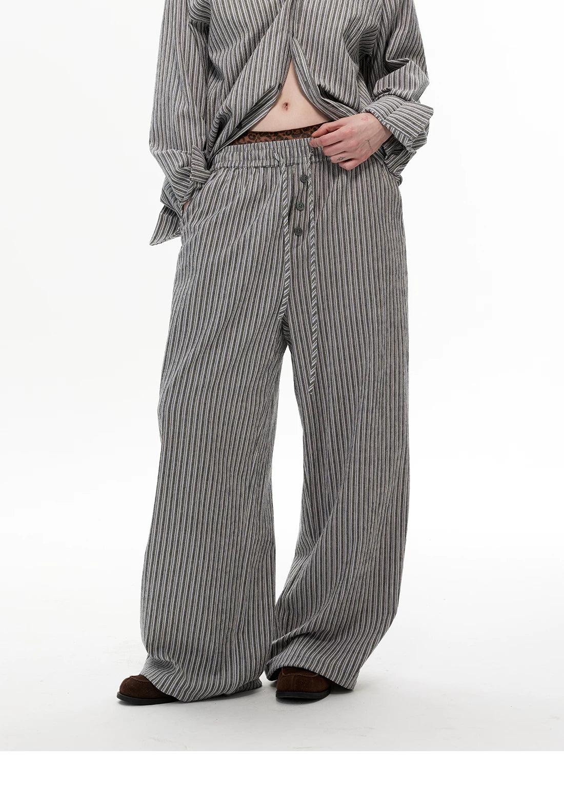 Patterned Hooded Shirt & Drawstring Pants Set