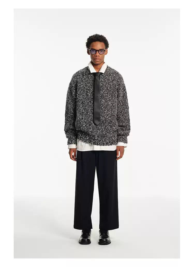 Waist Belt Pleated Cropped Trousers