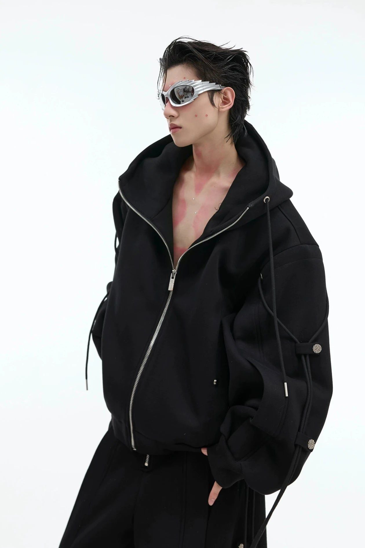 Structured Side Pull Strings Hoodie & Loose Sweatpants Set