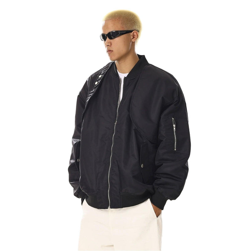 Asymmetric Structured Bomber Jacket