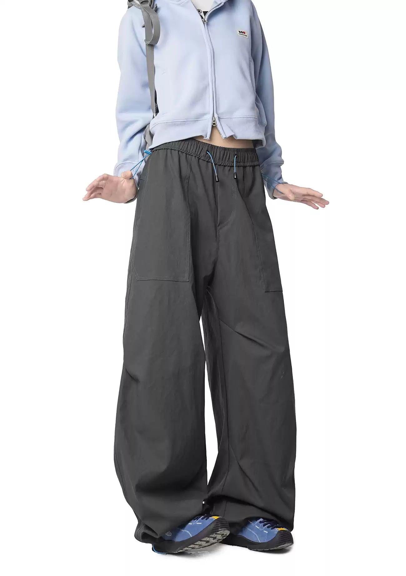 Contrast Adjustable String Track Pants