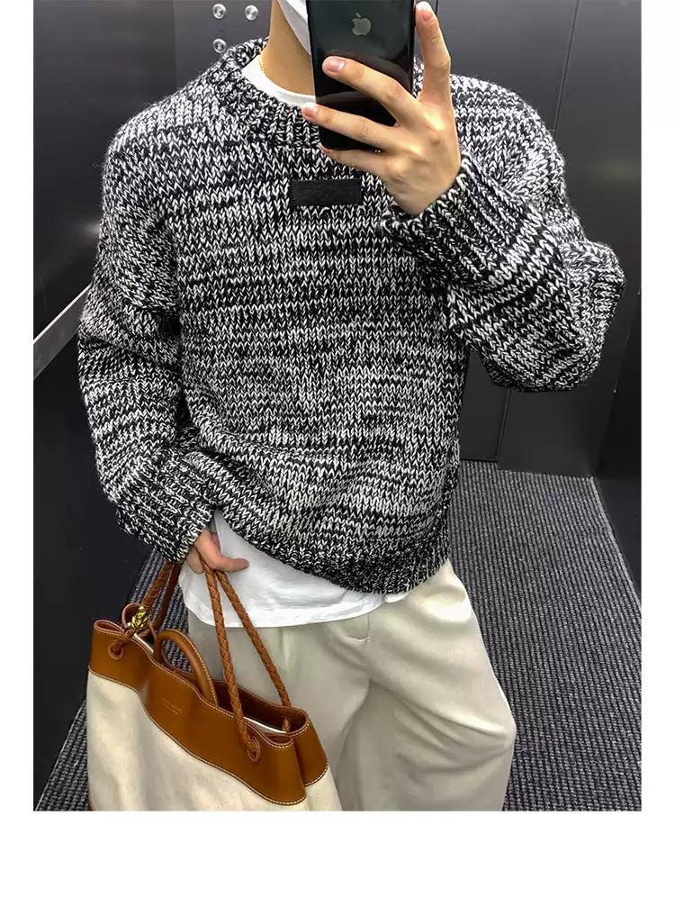 Vintage Textured Contrast Sweater