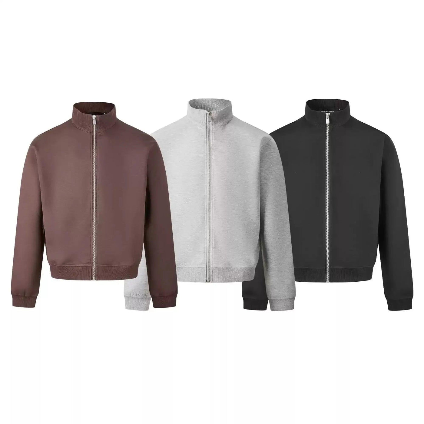 Solid Color Zip-Up Jacket